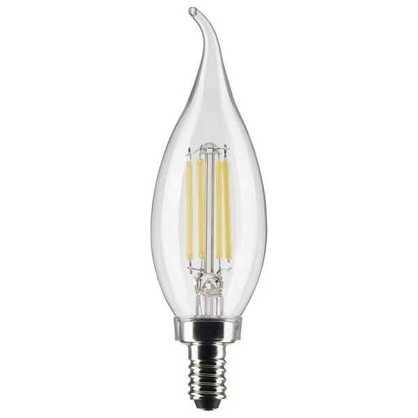 5.5 Watt CA11 LED Lamp, Clear, Candelabra Base, 90 CRI, 2700K, 120 Volts, Satco, Mfr#: S21304